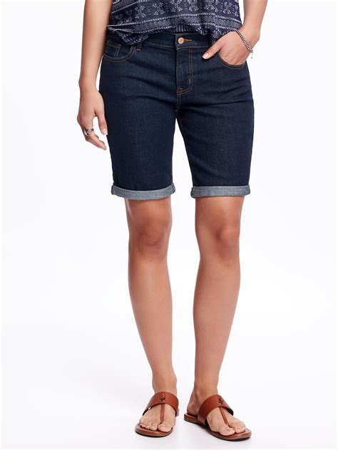 Cuffed Denim Bermudas For Women Old Navy