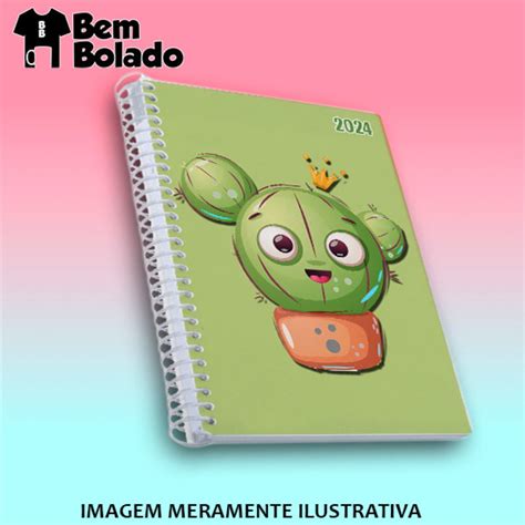 Agenda Cacto Coroa Desenho Suculenta Verde Elo