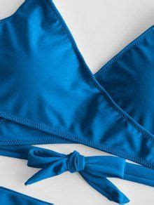 ZAFUL Halter Cut Out Wrap Bikini Set In DODGER BLUE ZAFUL 2024