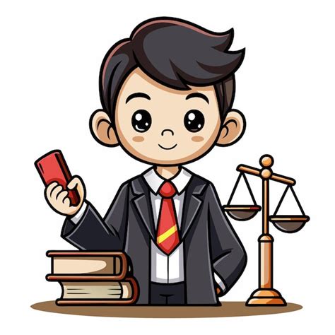 Premium Vector Cute Boy Lawyer Cartoon Vector