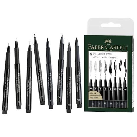 Faber-Castell® PITT® Black Artist Pen Set, 8 Piece | Michaels