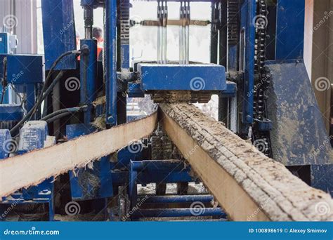 Working Wood Cutting Machine Stock Image Image Of Safety Board