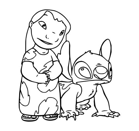 Desenhos De Lilo E Stitch Simples Para Colorir E Imprimir