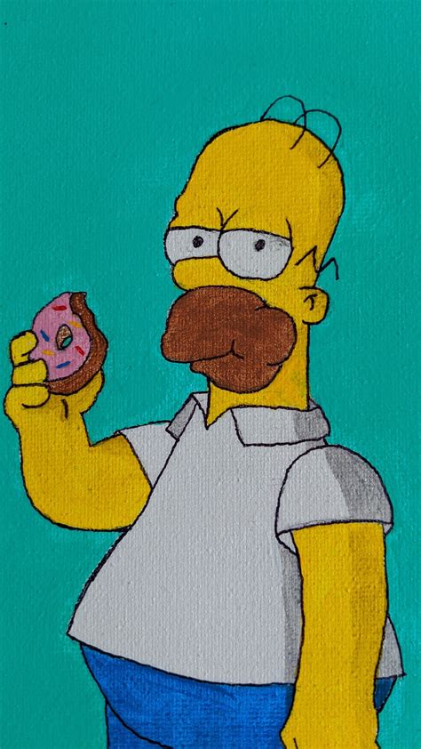 Acrylic Homer Simpson Painting Canvas | Etsy