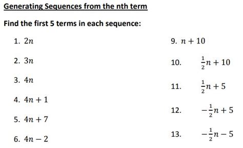 Generating Sequences From The Nth Term Minimally Different