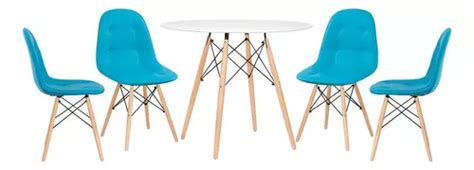 Kit De Comedor Eiffel Eames Cm Sillas Colores Botones Color