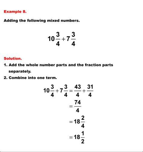 Adding Mixed Numbers With Same Denominator