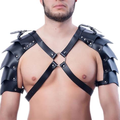 Leather Garter Body Harness Sexy Lingerie For Men Adjustable Shoulder Belt Clubwear Costume