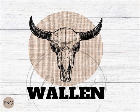 Morgan Wallen Png Sublimation Design Bull Skull Png Wallen Etsy Uk