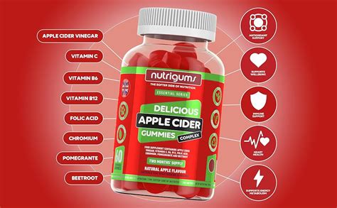 Apple Cider Vinegar Complex Gummies 1050mg X 60 2 Month Supply Digestive Health Energy