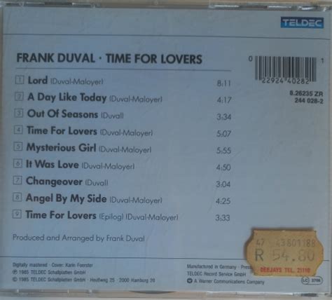 Pop Frank Duval Time For Lovers Cd Was Listed For R On Jul