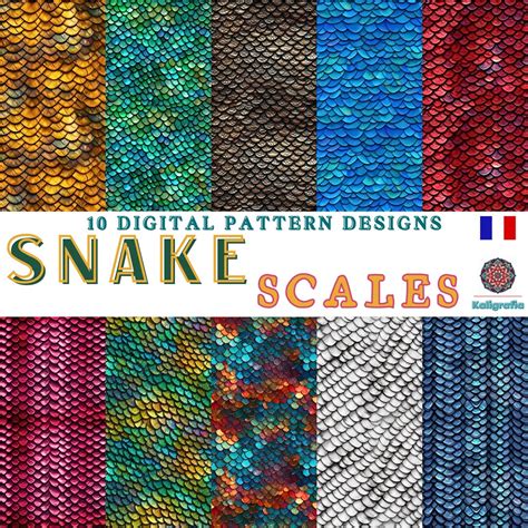 Snake Scales Pack Original Digital Prints Seamless Repeating Pattern ...