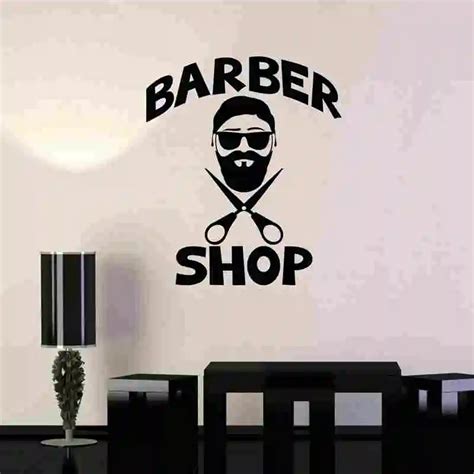 Dctal Barber Shop Sticker Name Man Bread Decal Haircut Shavers Posters Vinyl Wall Art Decals