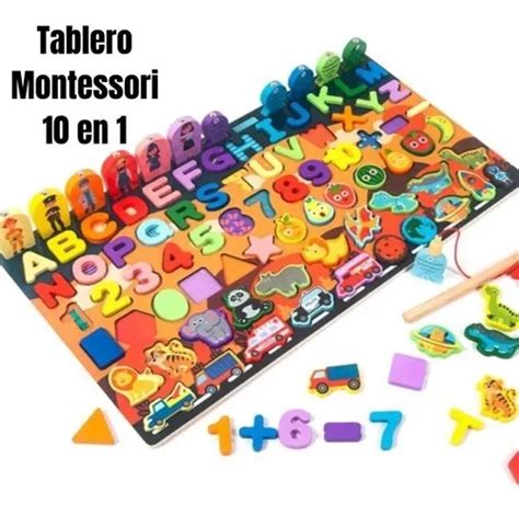 Tablero Montessori 10 En 1 Juego Educativo Didactico Niños en venta en