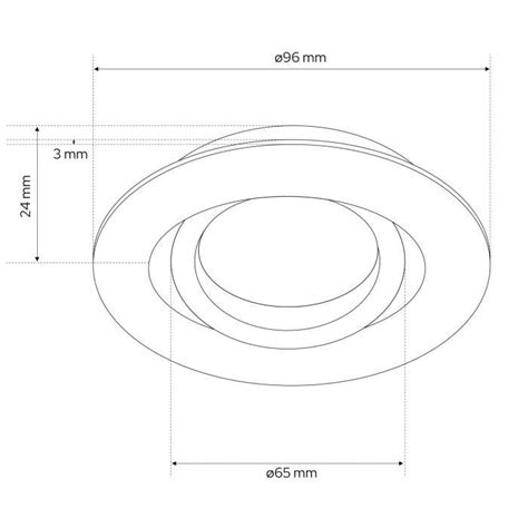 Spot de plafond réglable encastrable DAIRA Noir IP20 rond EDO777299 EDO