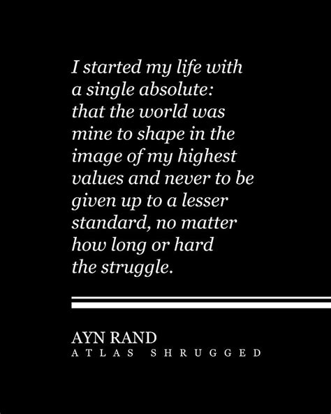 Ayn Rand Quote Atlas Shrugged Minimalist Classic Typographic