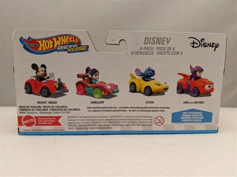 HOT WHEELS RacerVerse DISNEY 4 Pack Mickey Vanellope Stitch Hiro NEW EBay