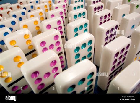 Uniform Rows Of Colored Dominoes Form Line Pattern Stock Photo Alamy