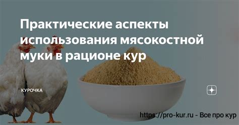 Практические аспекты использования мясокостной муки в рационе кур ...