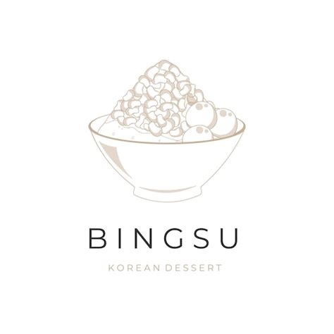 Premium Vector Korean Shaved Ice Logo Simple Vector Illustration Bingsu Bingsoo