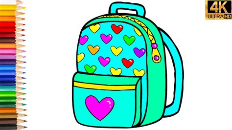 APRENDE A DIBUJAR MOCHILA ESCOLAR FÁCIL CÓMO DIBUJAR UNA MOCHILA