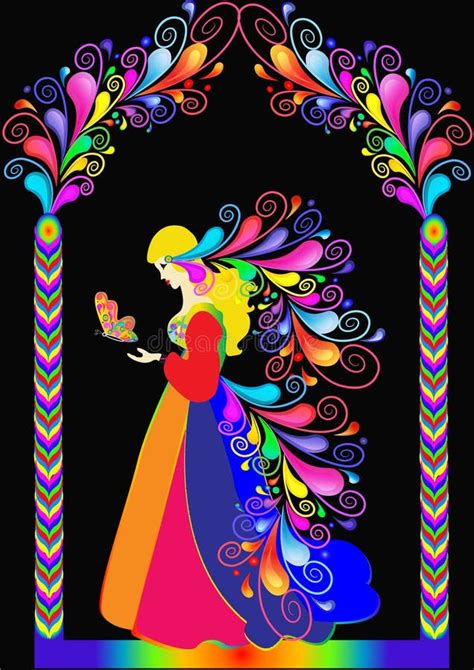 Fairy Tale Princess Seamless Pattern Sketchy Doodl Stock Vector