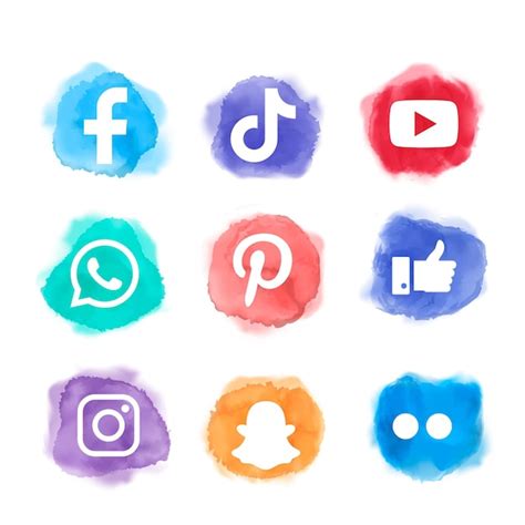 Conjunto Vectorial De Iconos De Redes Sociales Con Los Logotipos De