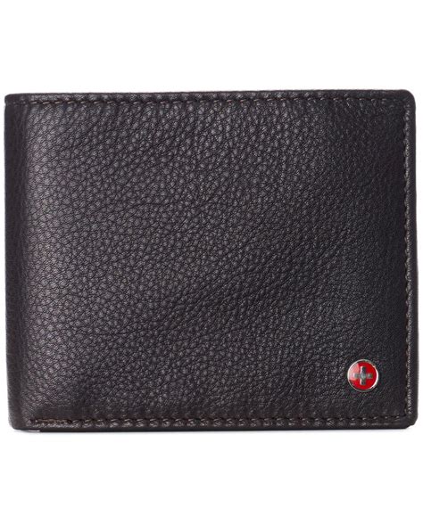 Alpine Swiss Leather Rfid Bifold Wallet 2 Id Windows Divided Bill