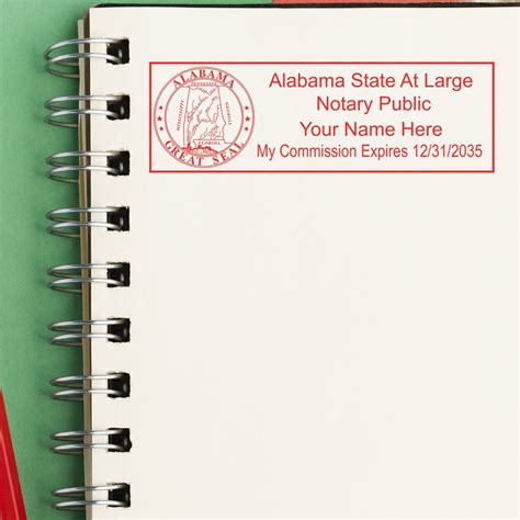 Super Slim Alabama Notary Public Stamp Al Notary Stamp Ess