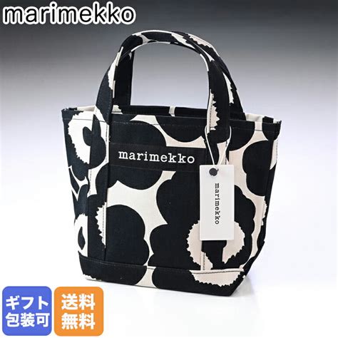 【楽天市場】マリメッコ Marimekko ミニトートバッグ 舟形 レディース Pieni Unikko Seidi ブラック×オフホワイト