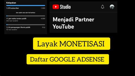 CARA MELIHAT APAKAH AKUN KITA MEMENUHI SYARAT MONETISASI YouTube