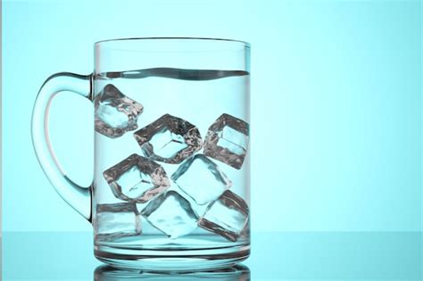 Premium Photo Glass Of Water With Ice Cubes D Render