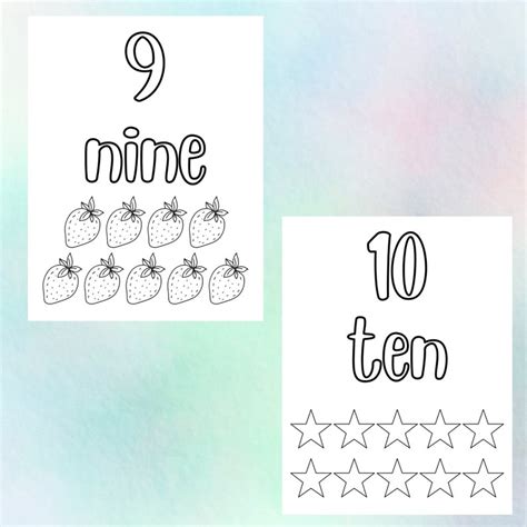 Coloring Page Printable Bundle Numbers 1 10 Etsy