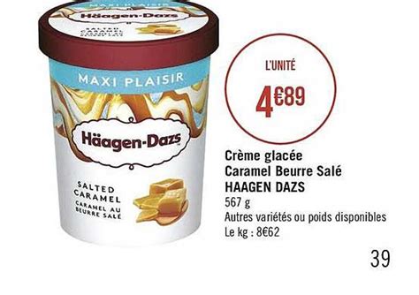 Promo Crème Glacée Caramel Beurre Salé Häagen Dazs chez Géant