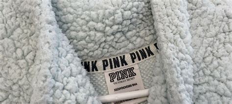 Pink Victorias Secret Sherpa Powder Blue Oversized F Gem