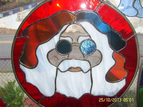 Jerry Garcia Santa Clauss 12 Inch Stained Glass Window Grateful Dead Ebay Grateful Dead