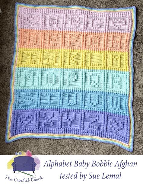 Alphabet Baby Afghan Bobble Stitch