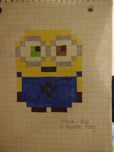 Pixel Art Minion Bob Pixel Art Pixel Art Design Pixel Art Pattern