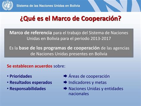 Ppt Marco De Cooperación Entre Bolivia Y Las Naciones Unidas 2013