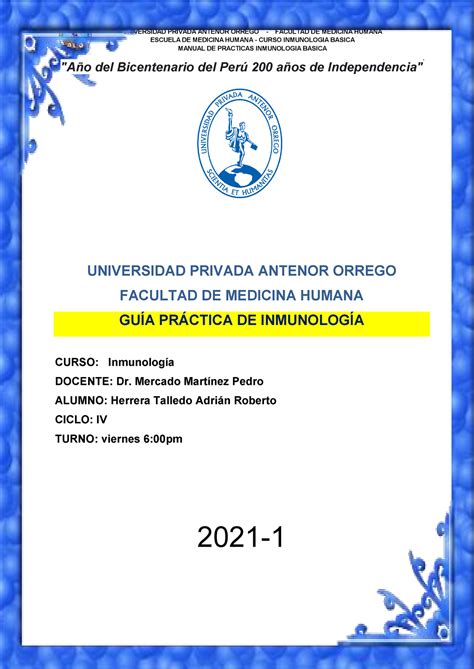 Herrera Talledo Manual de practicas de inmunologia básica ESCUELA DE