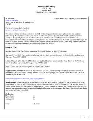 Fillable Online Mentis Uta Anthropological Theory Fax Email Print