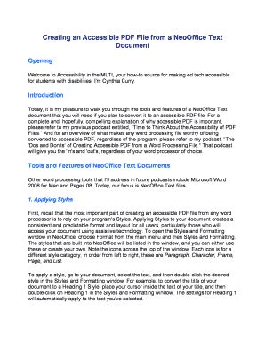 Fillable Online Creating An Accessible PDF File From A NeoOffice Text
