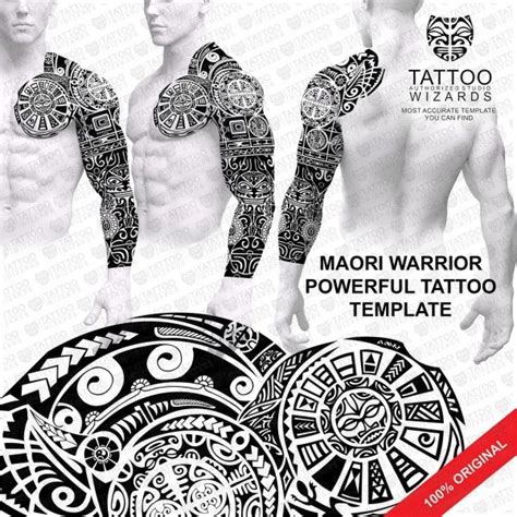 Maori Warrior Powerful Vector Tattoo Template Stencil - Tattoo Wizards ...