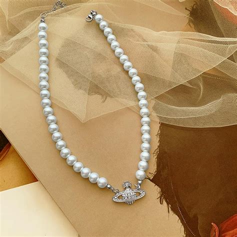 Pearl Necklace, Saturn Pearl Necklace, Pearl Choker Necklace, Birthday ...