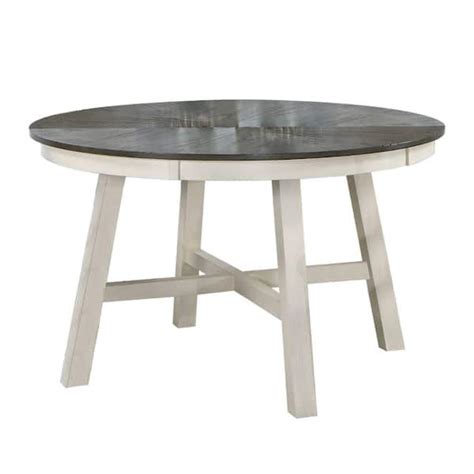 Benjara In White And Gray Wood Legs Dining Table Seat Of