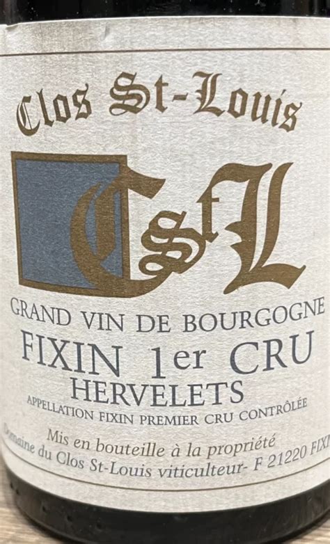 Domaine Du Clos Saint Louis Fixin Les Hervelets Er Cru Burgundy