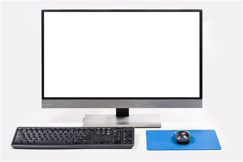 desktop computer  white screen stock photo  clostation