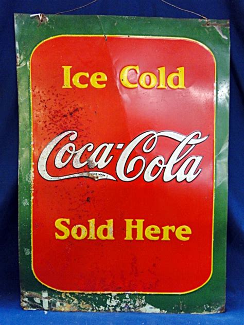 Ice Cold Coca Cola Sold Here Ss Metal Sign