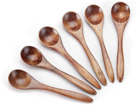 Sevensun Small Wooden Teaspoon 6pcs Serving Wooden Utensils For