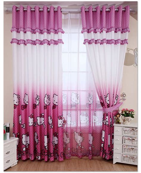 Exemplary Hello Kitty Window Curtains White Ruffle Voile